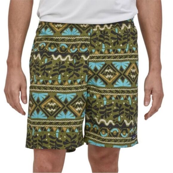 PATAGONIA | NEW Baggies Longs 7” Inseam Shorts Mangrove Tiki Men’s Size Small - Picture 1 of 11